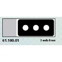 Teflon bevonatú tárgylemez, 3 x 8 mm lyuk Teflon bevonatú tárgylemez, 3 x 8 mm lyuk