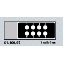 Teflon bevonatú tárgylemez, 8 x 6 mm lyuk Teflon bevonatú tárgylemez, 8 x 6 mm lyuk