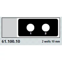 Teflon bevonatú tárgylemez, 2 x 10 mm számozott lyuk Teflon bevonatú tárgylemez, 2 x 10 mm számozott lyuk