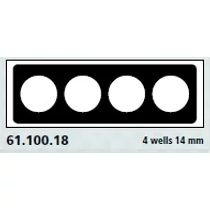 Teflon bevonatú tárgylemez, 4 x 14 mm lyuk