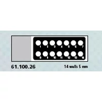 Teflon bevonatú tárgylemez, 14 x 5 mm számozott lyuk Teflon bevonatú tárgylemez, 14 x 5 mm számozott lyuk