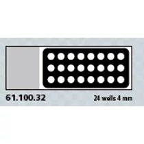 Teflon bevonatú tárgylemez, 24 x 4 mm lyuk