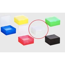 Fagyasztó (CRYO) cső  tároló doboz, 9 x 9 db/3 - 5 ml, fehér, áttetsző PP