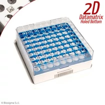 CRYO-tároló doboz, 9 x 9 db/1 - 2 ml, világoskék, bar + 2D kóddal, 1 db