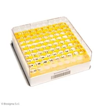 CRYO tároló doboz, 9 x 9/1 - 2 ml, 1D, sárga