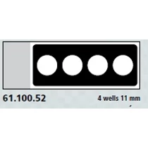 Teflon bevonatú tárgylemez, 4 x 11 mm lyuk Teflon bevonatú tárgylemez, 4 x 11 mm lyuk