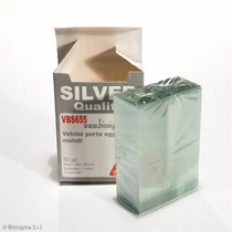 Tárgylemez csiszolt, SILVER, 26 x 76 mm