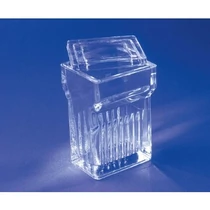 Hellendahl festőedény tetővel 8 db 76 x 26 mm-es tárgylemezhez