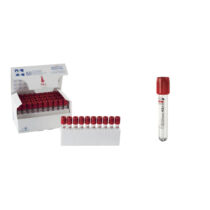 Szilikonozott vérvételi vákuumcső, 4,5 ml, 13 x 75 mm, piros kupakllategészségügyi felhasználásra