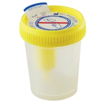 Mintavevő, vizelet, 120 ml, sárga kupakkal, steril
