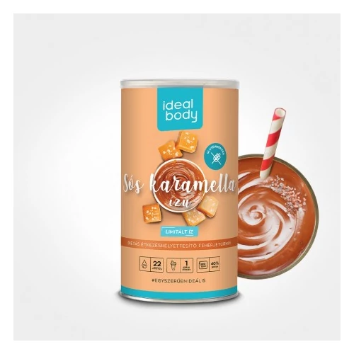 IdealBody fehérje turmixpor 525g, sós karemellás  - gluténmentes