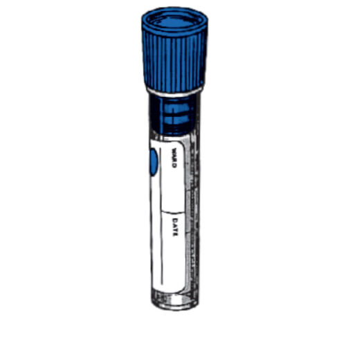 Li-heparin-os vérvételi cső, 2,5ml vérhez, 12x56mm, PP cső, kék dugó, 2x50db