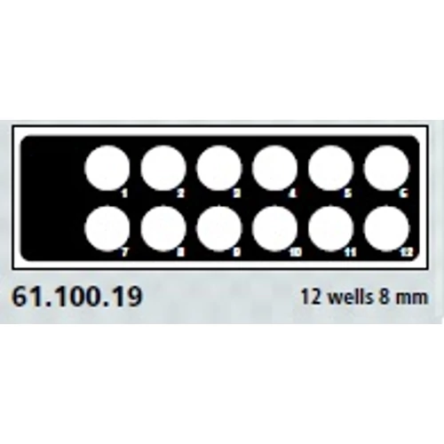 Teflon bevonatú tárgylemez, 12 x 8 mm számozott lyuk