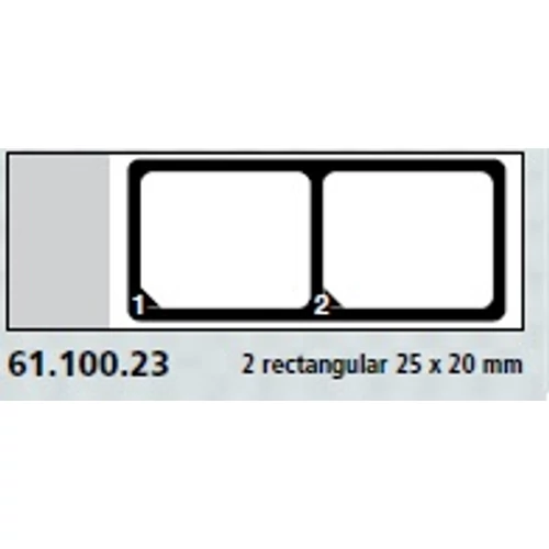 Teflon bevonatú tárgylemez, 2 x 25 x 20 mm számozott keret