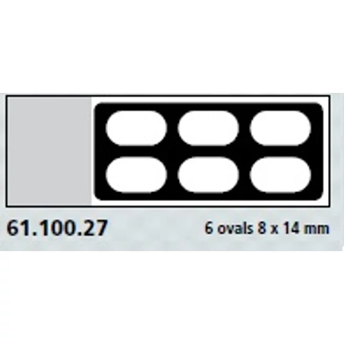 Teflon bevonatú tárgylemez, 6 x 14 x 8 mm ovális gyűrű