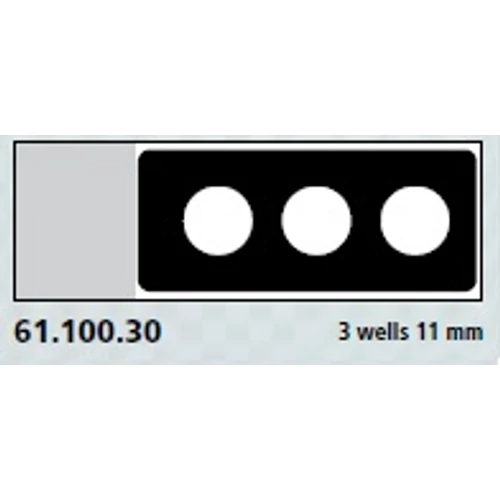 Teflon bevonatú tárgylemez, 3 x 11 mm lyuk