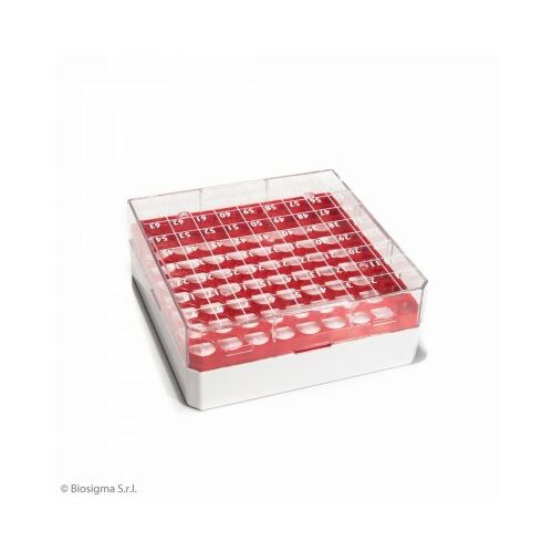 CRYO-tároló doboz, 9x9db/1,2-2ml, piros, 1 db