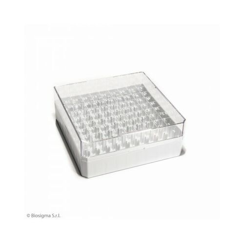 CRYO-tároló dob,10x10db/1-2ml,PC,fehér,1x