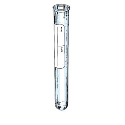 Kémcső, 5ml, 12x86mm, osztott,  peremes, címkés, PS, 4000db