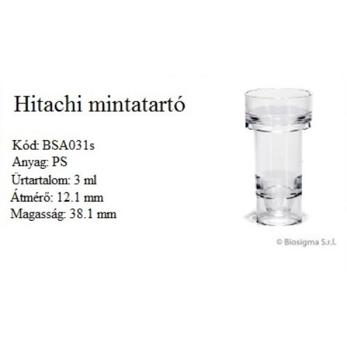HITACHI automatához mintatartó, 3ml, PS, 250db