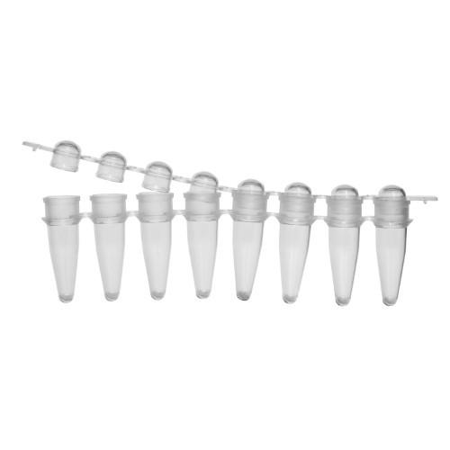 PCR mintatartó sor, 8db/0,2ml, DNAse/RNAse/DNSfree, domború kupaksor. PP, 250db