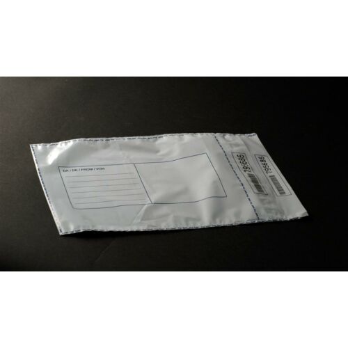 Postázó műanyag boríték, biztonságosan zárható, 230x325+25+25mm, 1db